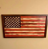 Engraved American flag-wood flag