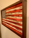 Engraved American flag-wood flag
