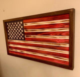 Engraved American flag-wood flag