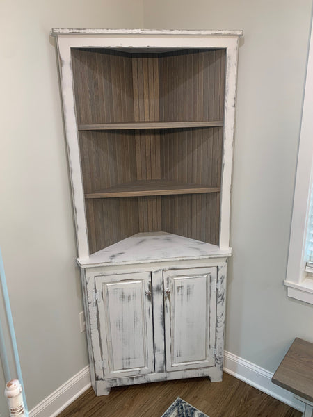 Rustic Corner Buffet Corner cabinet buffet | rustic farmhouse furniture | corner shelf ...
