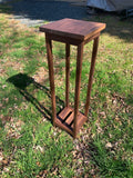 Walnut Handcrafted Rustic Solid Wood Plant Stand with bottom shelf | black walnut | 11"x11" wide