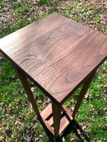 Walnut Handcrafted Rustic Solid Wood Plant Stand with bottom shelf | black walnut | 11"x11" wide