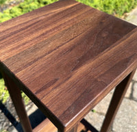 Walnut Handcrafted Rustic Solid Wood Plant Stand with bottom shelf | black walnut | 11"x11" wide