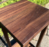 Walnut Handcrafted Rustic Solid Wood Plant Stand with bottom shelf | black walnut | 11"x11" wide