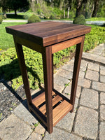 Walnut Handcrafted Rustic Solid Wood Plant Stand with bottom shelf | black walnut | 11"x11" wide