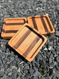 Handcrafted Set of 3 Hardwood Catch-All Trays – Black Walnut & cherry