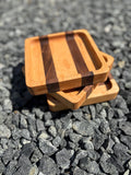 Handcrafted Set of 3 Hardwood Catch-All Trays – Black Walnut & cherry
