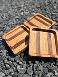 Handcrafted Set of 3 Hardwood Catch-All Trays – Black Walnut & cherry