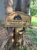 White Oak Outdoor Farmhouse Engraved Sign