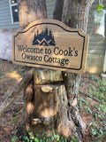 White Oak Outdoor Farmhouse Engraved Sign
