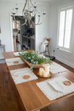 Handmade Farmhouse Maple Dining Table styled with rustic decor