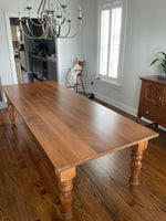 Farmhouse style spindle leg dining table | Solid hardwood table | Handmade table