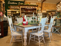 Farmhouse style spindle leg dining table | Solid hardwood table | Handmade table