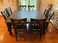 Farmhouse style spindle leg dining table | Solid hardwood table | Handmade table