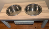 Unique Customizable Raised Dog Feeder – Solid Hardwood Construction with Engraved Name Plaque