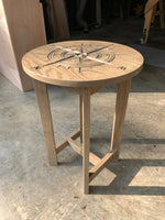 Custom engraved nautical compass end table