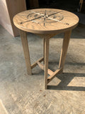 Custom engraved nautical compass end table