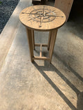 Custom engraved nautical compass end table