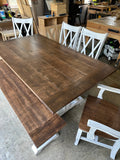 Rustic farmhouse dining set.