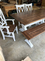 Rustic farmhouse dining set.